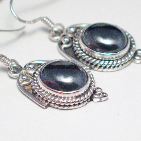 Dangle Earrings Hematite Sterling Silver Jewelry - Picture 3 of 3